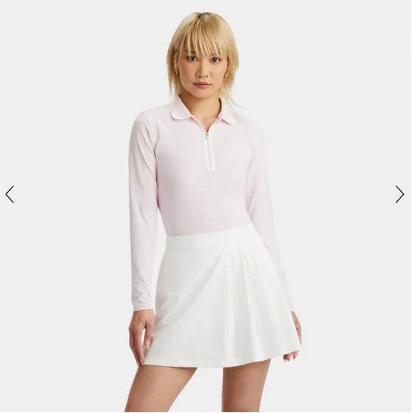 G/FORE Women’s Silky Tech Nylon Quarter Zip Polo Blush Pink Lilac Small - Picture 5 of 16